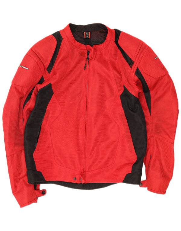 Vintage Mens Racer Jacket UK 42 XL Red Colourblock