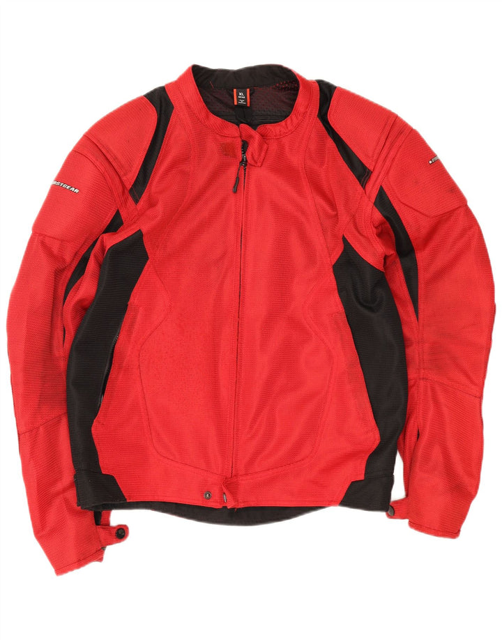 Vintage Mens Racer Jacket UK 42 XL Red Colourblock