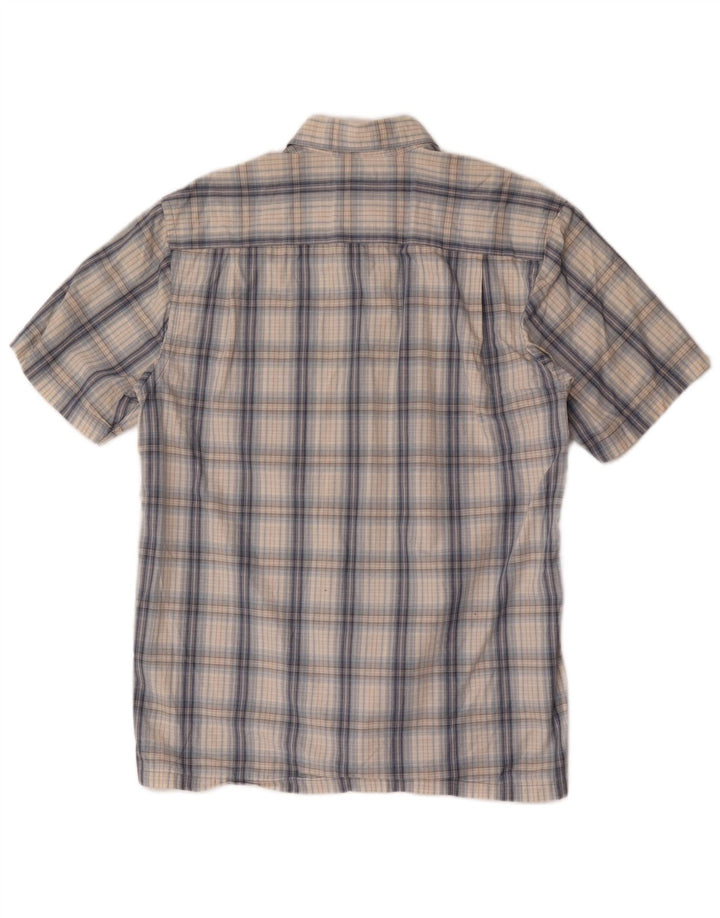 Columbia Mens Short Sleeve Shirt Medium Blue Check Cotton