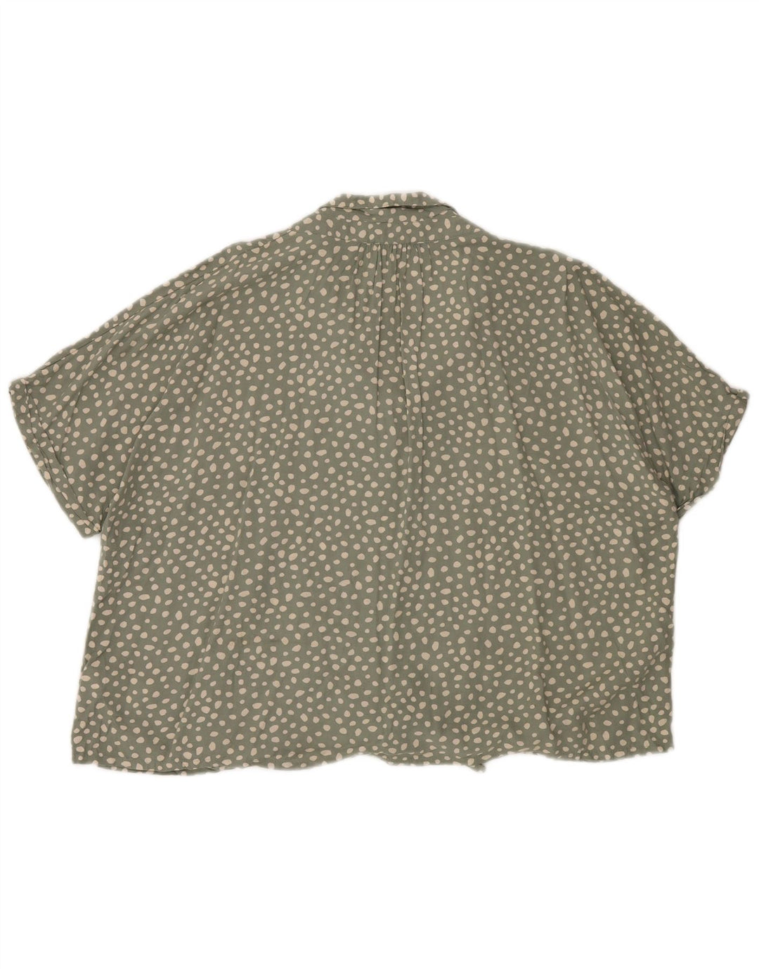 FAT FACE Womens Front Tie Shirt Blouse UK 20 2XL Green Spotted