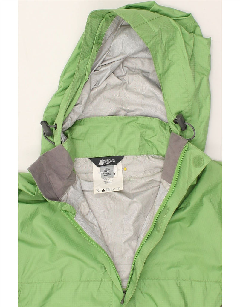 MOUNTAIN EQUIPMENT Womens Hooded Rain Jacket UK 16 Large Green Polyamide | Vintage Mountain Equipment | Thrift | Second-Hand Mountain Equipment | Used Clothing | Messina Hembry 