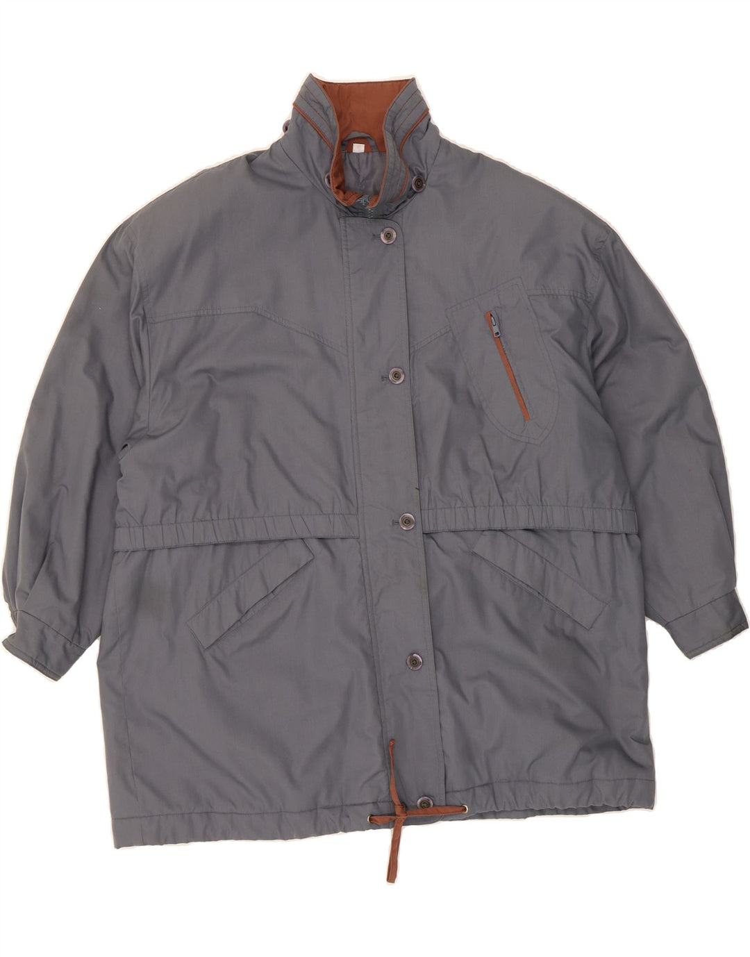 VINTAGE Womens Oversized Windbreaker Coat EU 46 XL Grey Polyester Vintage Vintage and Second-Hand Vintage from Messina Hembry 