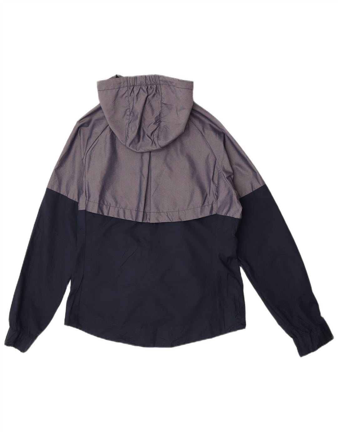 Nike Womens Hooded Oversized Rain Jacket UK 10 Small Grey Colourblock Nylon