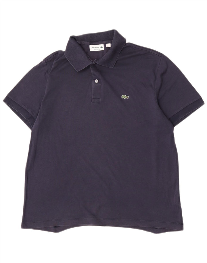 Lacoste Mens Regular Fit Polo Shirt Size 5 Large Navy Blue Cotton