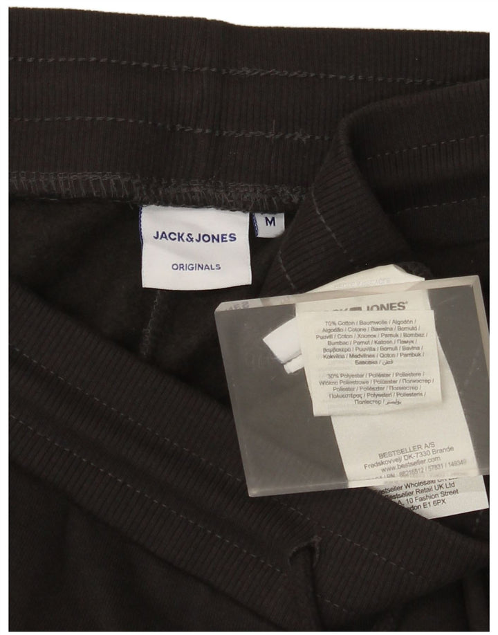 Jack & Jones Mens Graphic Tracksuit Trousers Joggers Medium Black Cotton