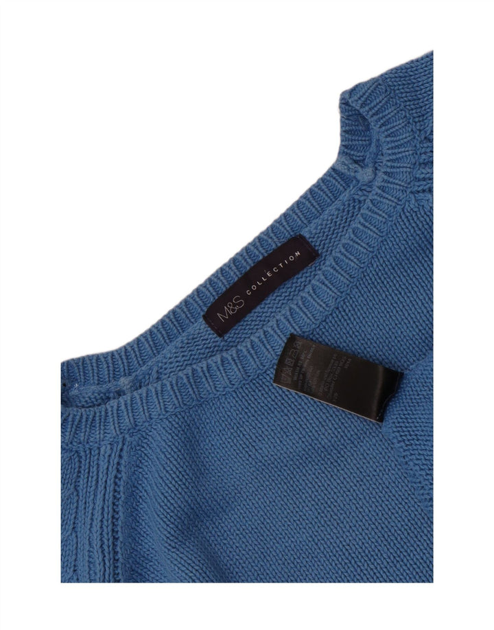 Marks & Spencer Womens Oversized Boat Neck Jumper Sweater UK 10 Small Blue