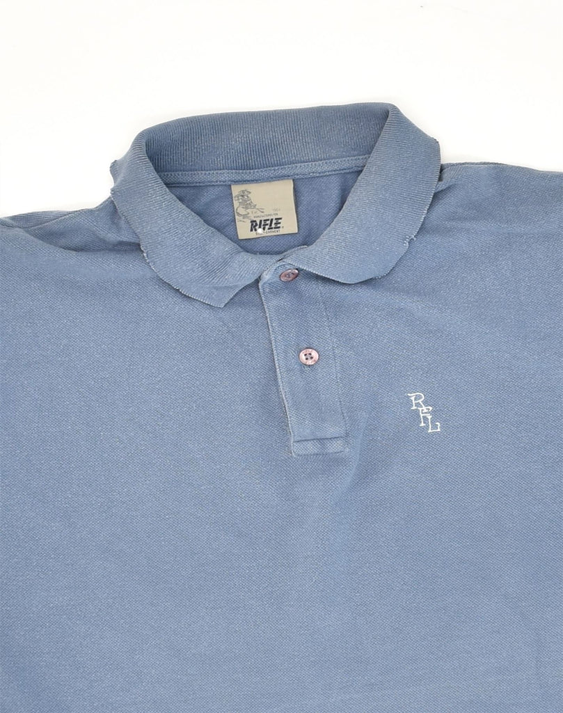 RIFLE Mens Slim Fit Polo Shirt XL Blue Cotton | Vintage Rifle | Thrift | Second-Hand Rifle | Used Clothing | Messina Hembry 