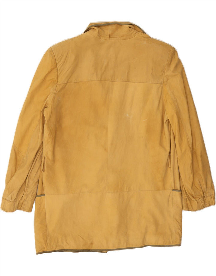 VINTAGE Womens Open Suede Jacket IT 44 Medium Brown Leather Vintage Vintage and Second-Hand Vintage from Messina Hembry 