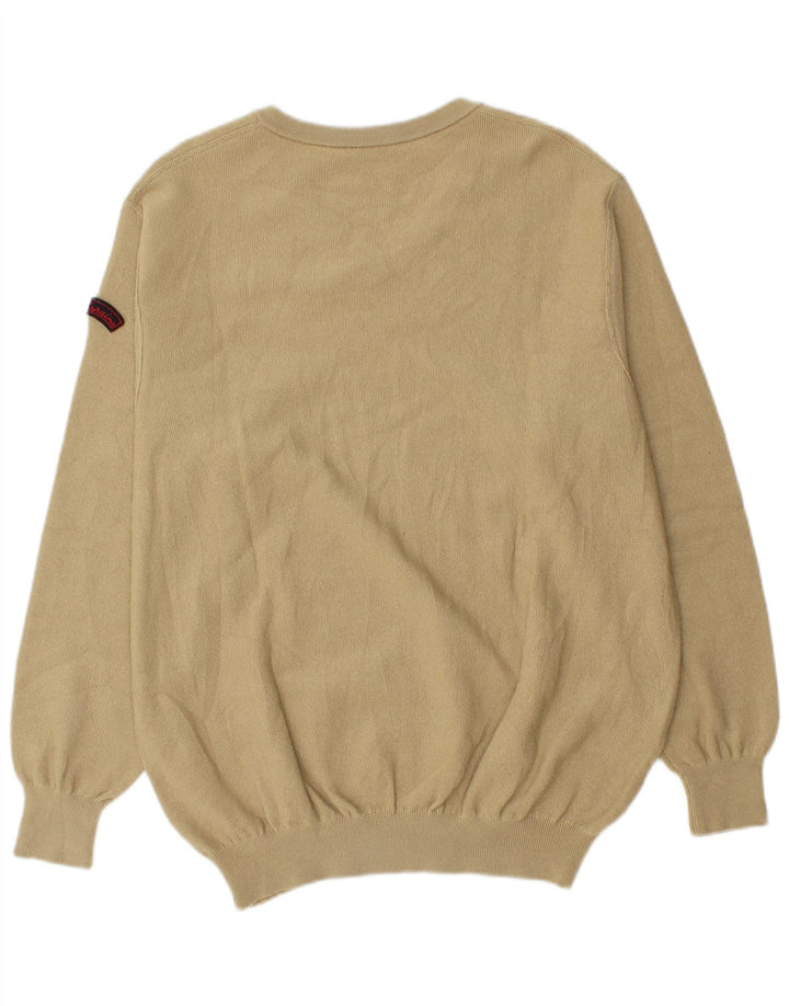 Les Copains Mens V-Neck Jumper Sweater IT 56 XL Beige