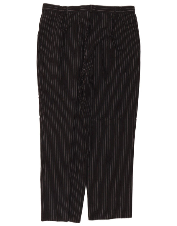 Marks & Spencer Womens Chino Trousers UK 18 XL W36 L29 Navy Blue Pinstripe