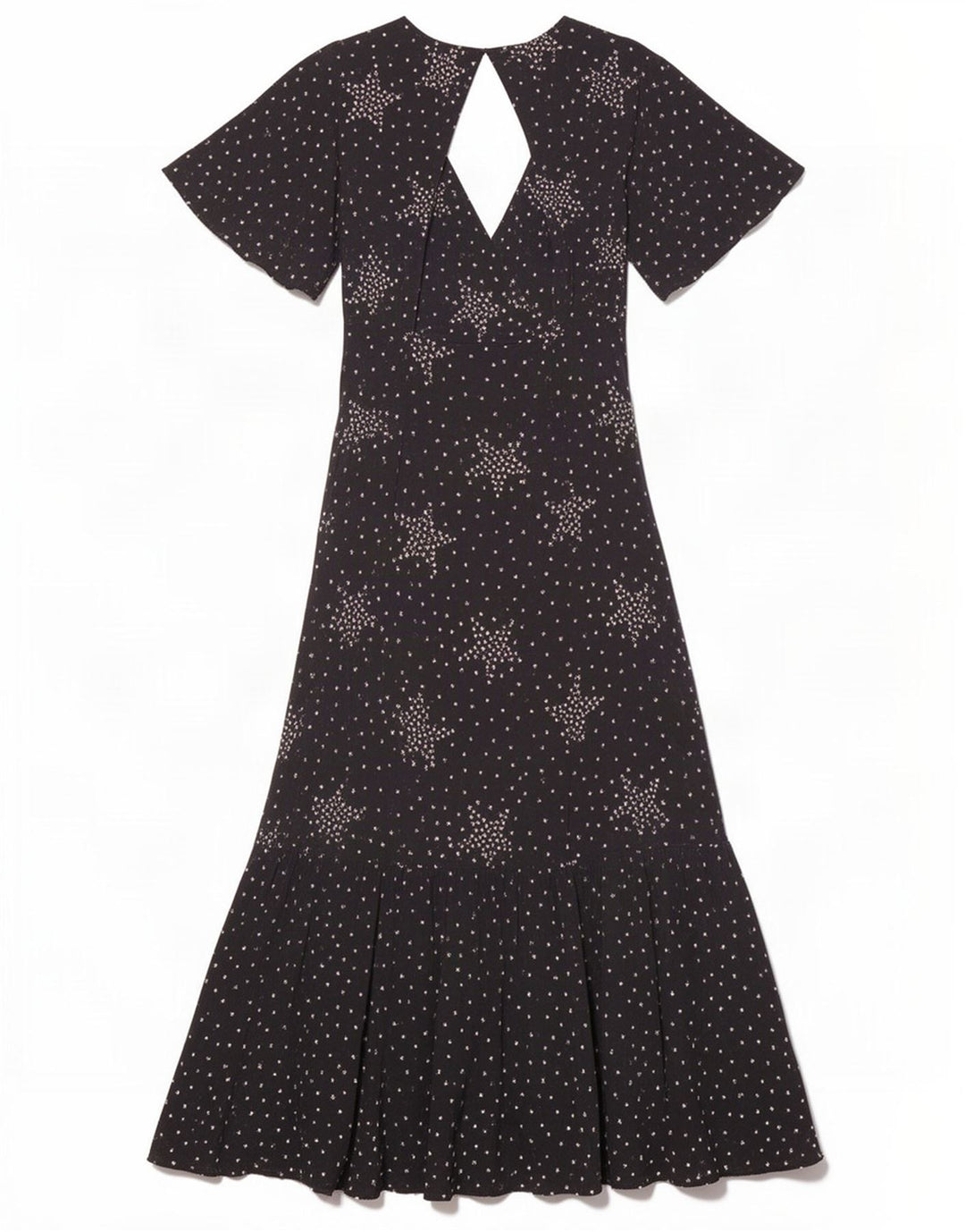 Topshop Womens Abstract Pattern Maxi Dress UK 8 Small Black Spotted