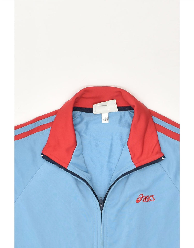 ASICS Boys Tracksuit Top Jacket 11-12 Years Blue Polyester | Vintage Asics | Thrift | Second-Hand Asics | Used Clothing | Messina Hembry 