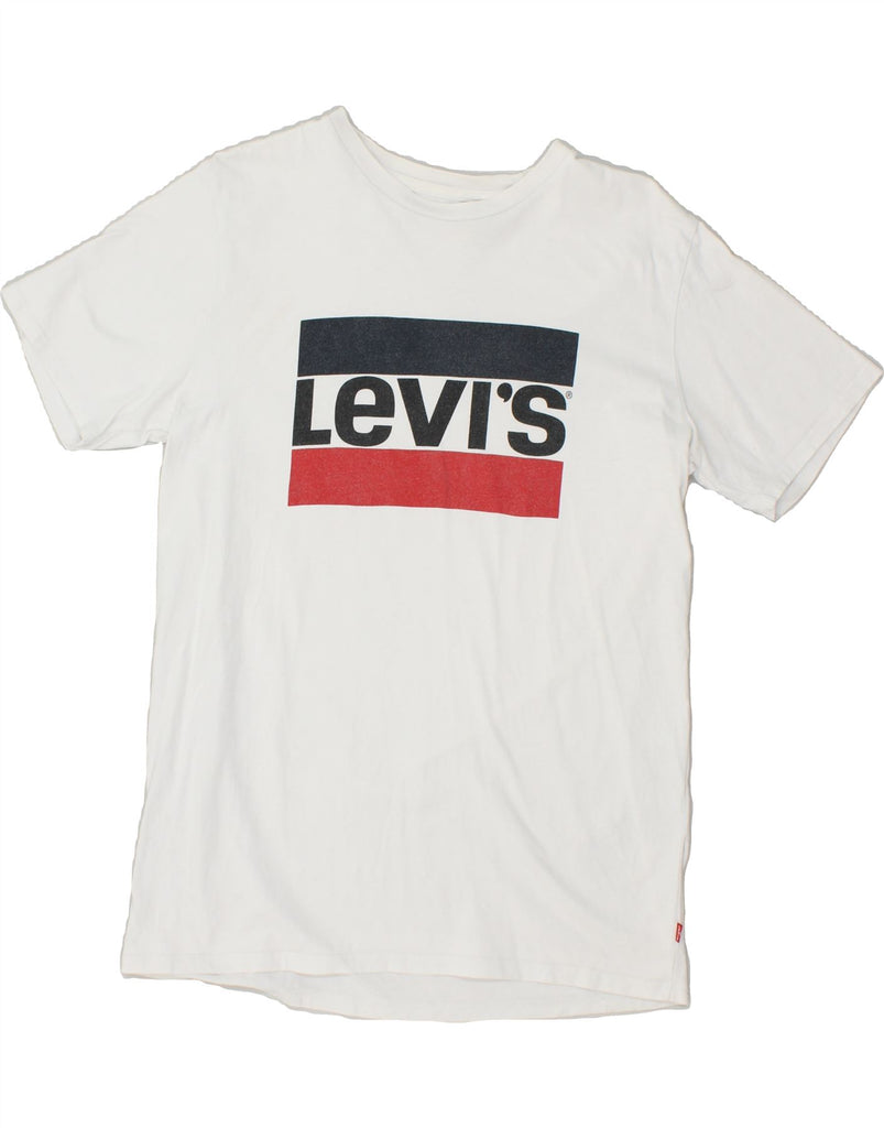 LEVI'S Mens Graphic T-Shirt Top Medium White Cotton | Vintage Levi's | Thrift | Second-Hand Levi's | Used Clothing | Messina Hembry 