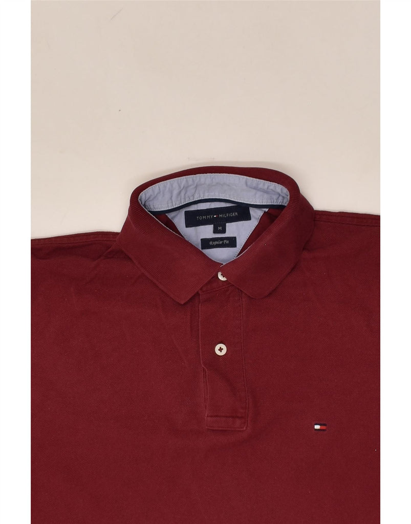 TOMMY HILFIGER Mens Regular Fit Polo Shirt Medium Burgundy Cotton | Vintage Tommy Hilfiger | Thrift | Second-Hand Tommy Hilfiger | Used Clothing | Messina Hembry 