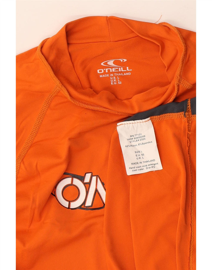 O'Neill Mens Graphic T-Shirt Top Large Orange Colourblock Nylon