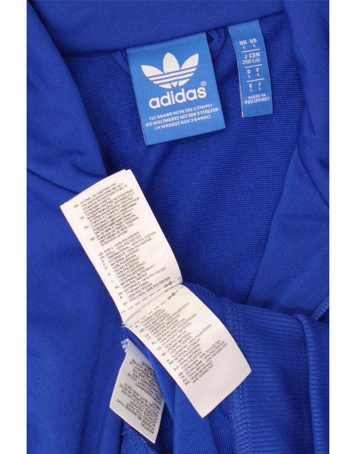 Adidas Mens Tracksuit Top Jacket Large Blue Polyester
