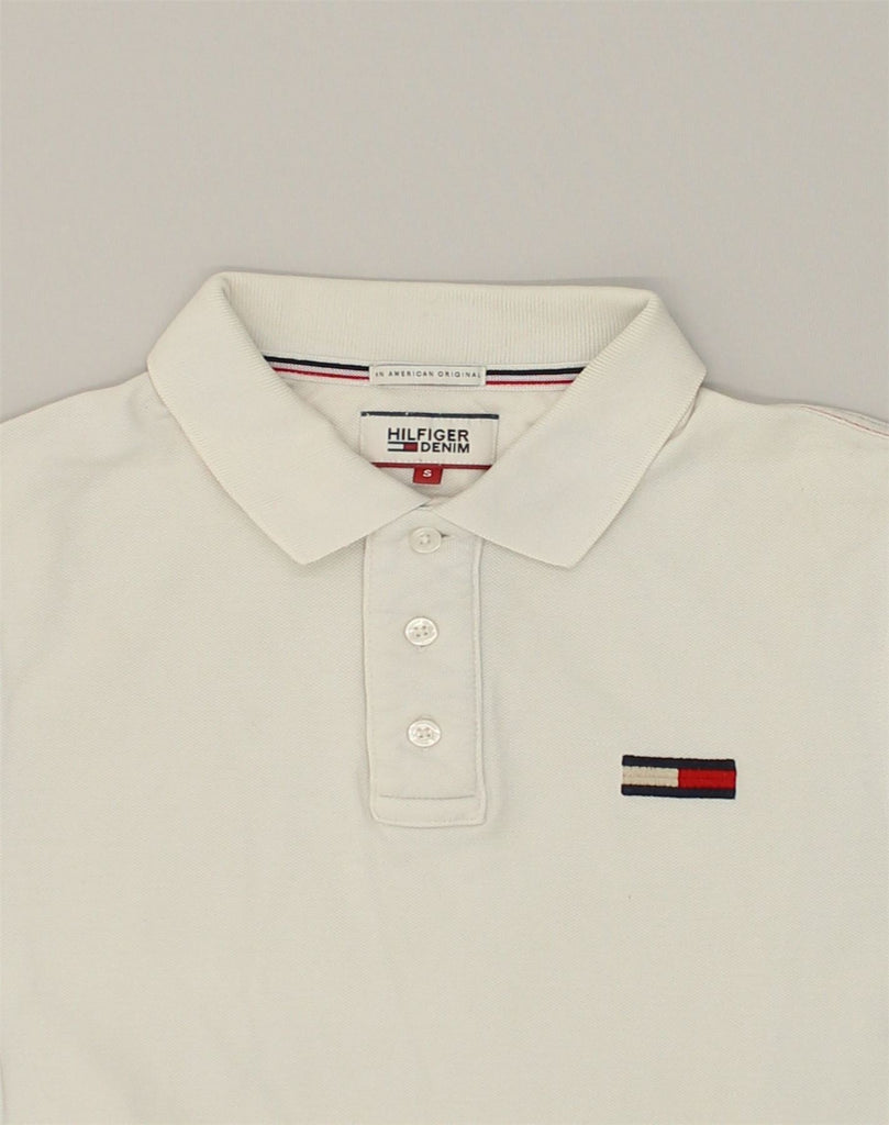 TOMMY HILFIGER Mens Polo Shirt Small White Cotton | Vintage Tommy Hilfiger | Thrift | Second-Hand Tommy Hilfiger | Used Clothing | Messina Hembry 