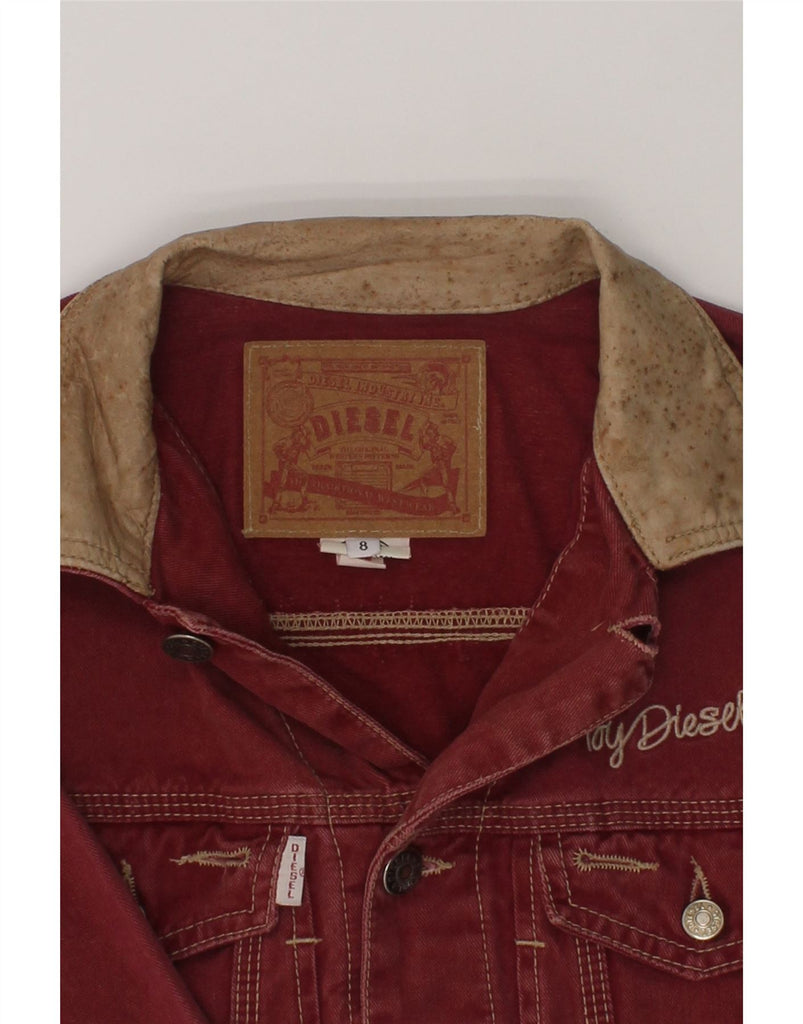 DIESEL Boys Denim Jacket 7-8 Years Maroon Cotton | Vintage Diesel | Thrift | Second-Hand Diesel | Used Clothing | Messina Hembry 