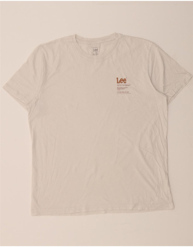 LEE Mens Regular Fit T-Shirt Top Large White Cotton Vintage Lee and Second-Hand Lee from Messina Hembry 