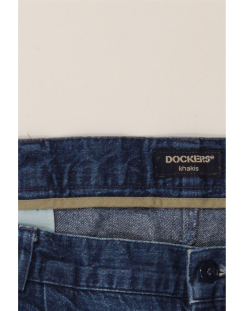 DOCKERS Mens Khakis Cropped Loose Jeans W40 L27 Navy Blue Vintage Dockers and Second-Hand Dockers from Messina Hembry 
