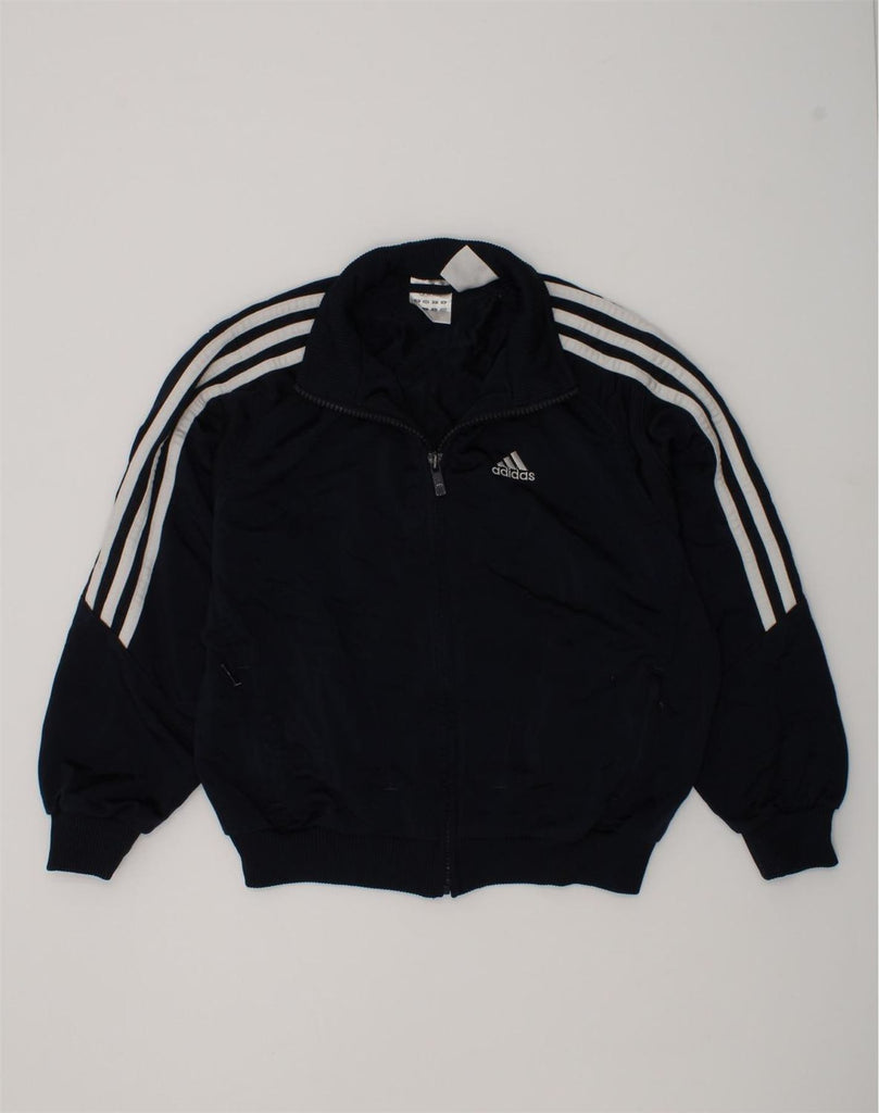 ADIDAS Girls Tracksuit Top Jacket 7-8 Years Navy Blue Polyester | Vintage Adidas | Thrift | Second-Hand Adidas | Used Clothing | Messina Hembry 