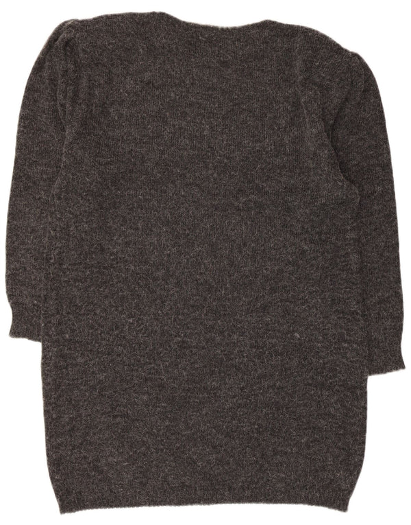 Kappler Womens Oversized Jumper Dress UK 10 Small Grey Colourblock Acrylic