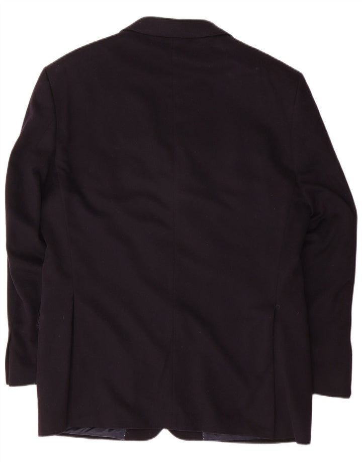 Daniels & Korff Mens 3 Button Blazer Jacket IT 50 Large Navy Blue Cashmere