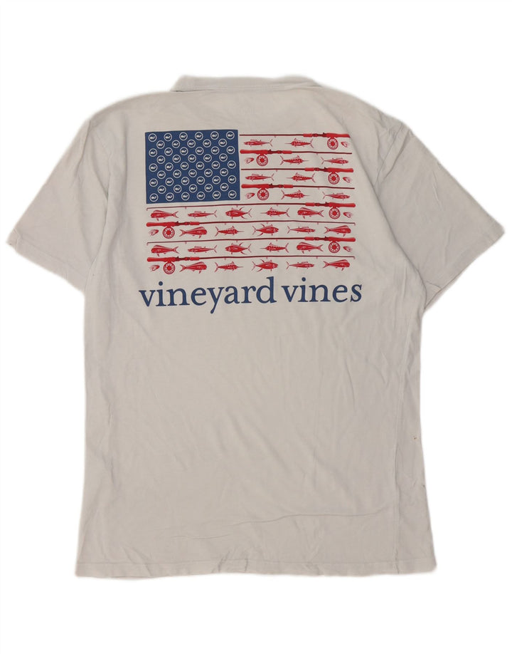 VINEYARD VINES Mens Graphic T-Shirt Top Small Off White Cotton