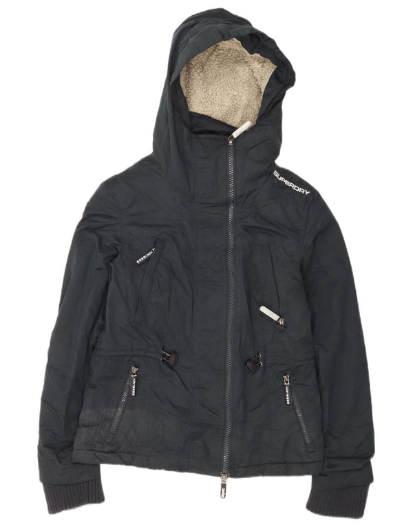 Superdry Womens Graphic Windbreaker Jacket UK 10 Small Navy Blue