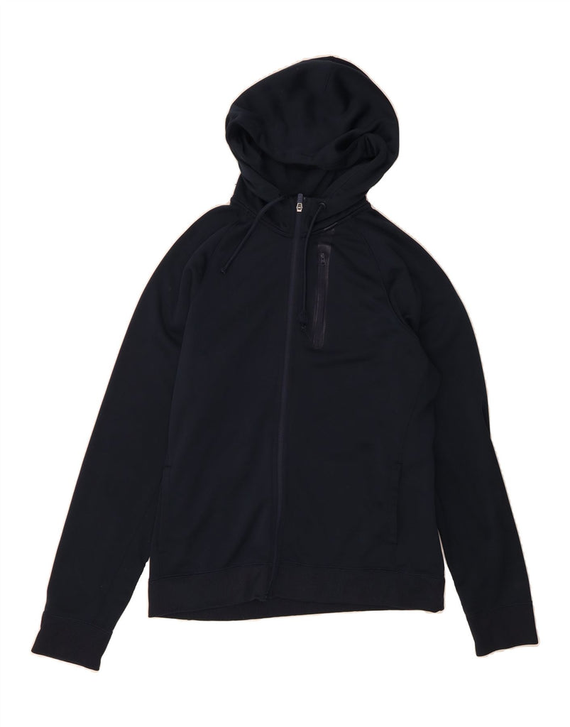 ABERCROMBIE & FITCH Mens Zip Hoodie Sweater 2XL Navy Blue Polyester Vintage Abercrombie & Fitch and Second-Hand Abercrombie & Fitch from Messina Hembry 