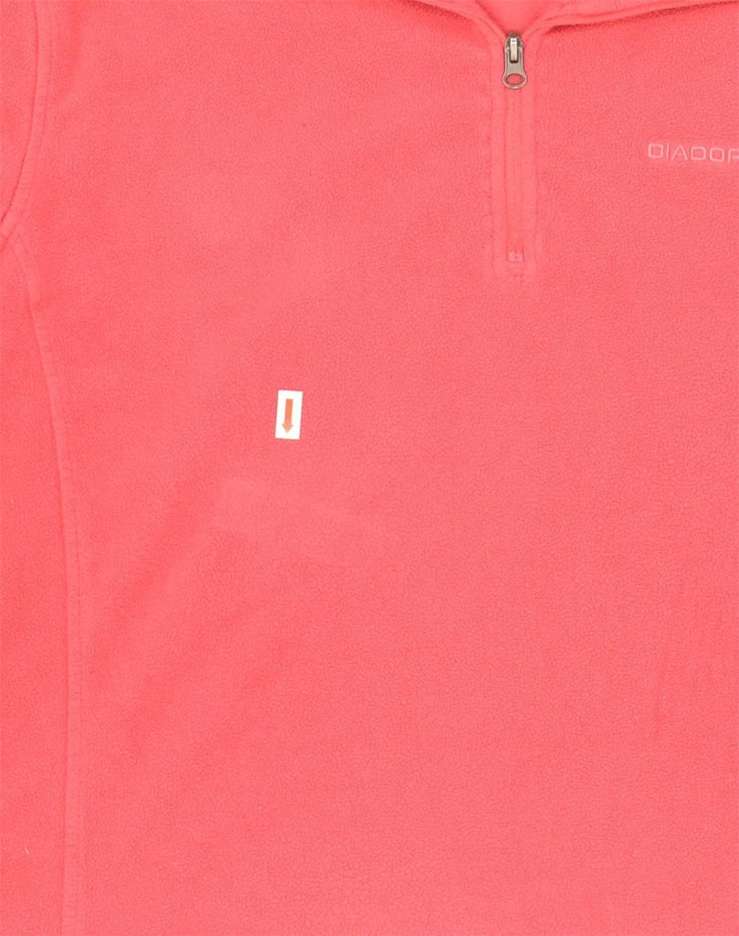 DIADORA Womens Zip Neck Fleece Jumper UK 18 XL Pink Polyester | Vintage Diadora | Thrift | Second-Hand Diadora | Used Clothing | Messina Hembry 