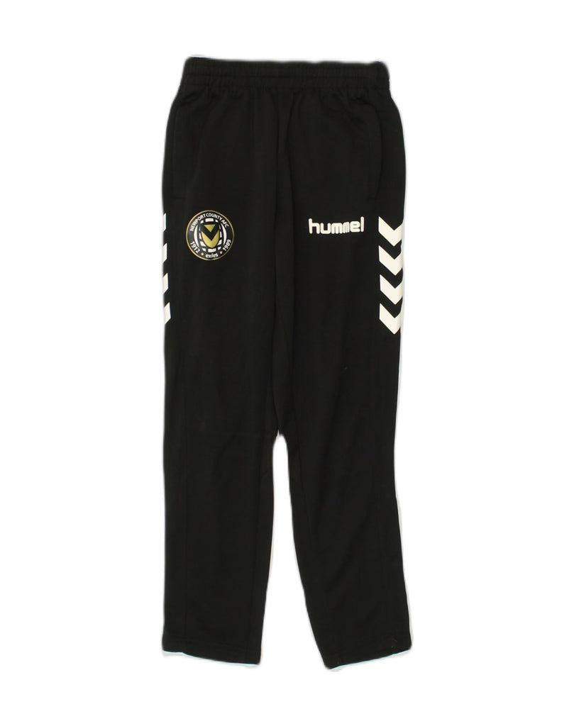 HUMMEL Boys Graphic Tracksuit Trousers 9-10 Years Black Polyester | Vintage Hummel | Thrift | Second-Hand Hummel | Used Clothing | Messina Hembry 