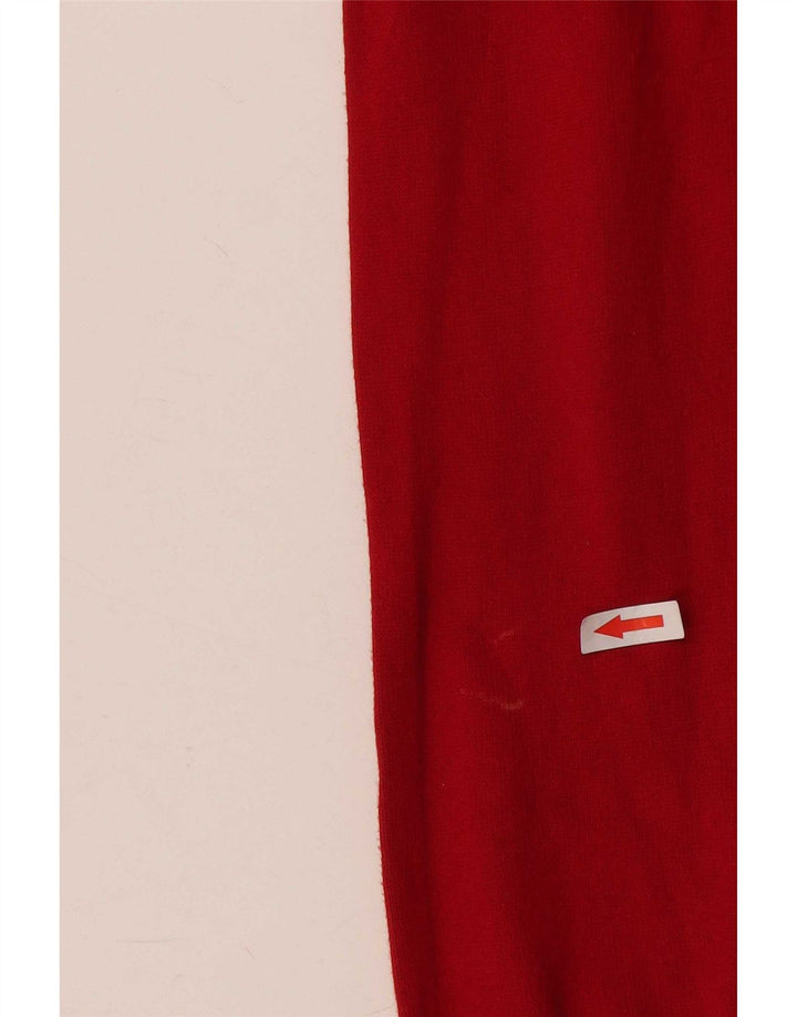 Zara Womens V-Neck Jumper Sweater UK 12 Medium Red Cotton