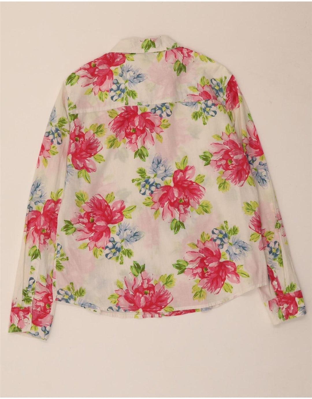 Benetton Womens Shirt UK 16 Large Multicoloured Floral Cotton
