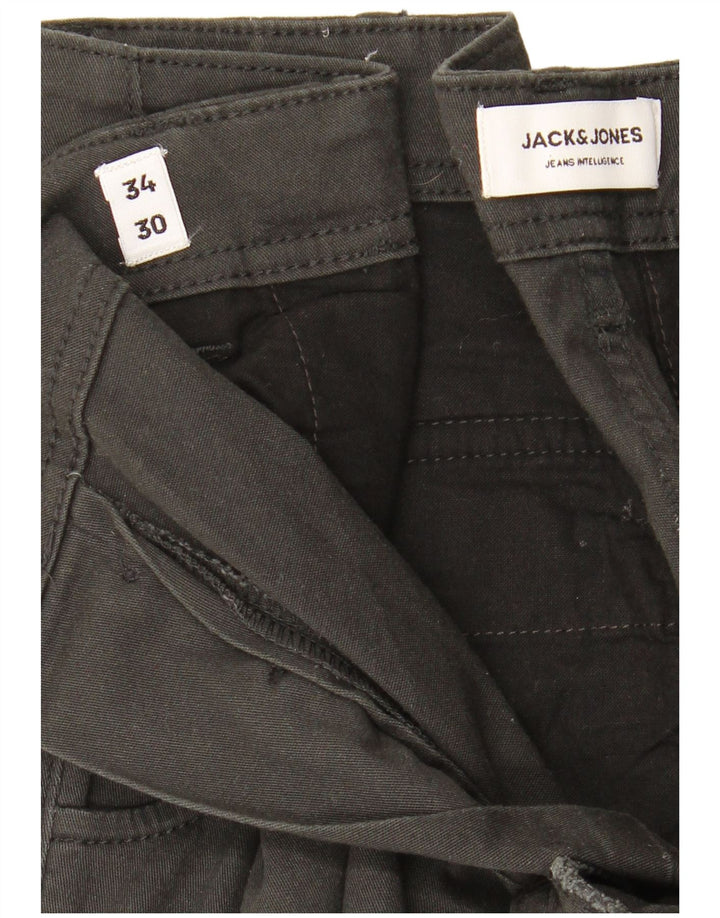 Jack & Jones Mens Joggers Cargo Trousers W34 L30 Black