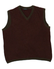 CANALI Mens Vest Tank Top IT 50 Medium Maroon Geometric