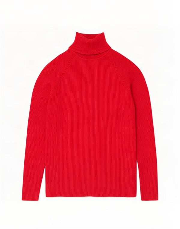 Marks & Spencer Womens Roll Neck Jumper Sweater UK 14 Medium Red Viscose