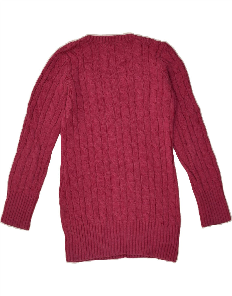 RALPH LAUREN Girls V-Neck Jumper Sweater 6-7 Years Small Pink Cotton | Vintage Ralph Lauren | Thrift | Second-Hand Ralph Lauren | Used Clothing | Messina Hembry 