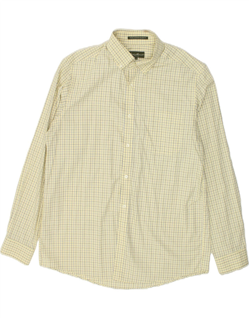 EDDIE BAUER Mens Relaxed Fit Shirt Large Yellow Check Cotton | Vintage Eddie Bauer | Thrift | Second-Hand Eddie Bauer | Used Clothing | Messina Hembry 