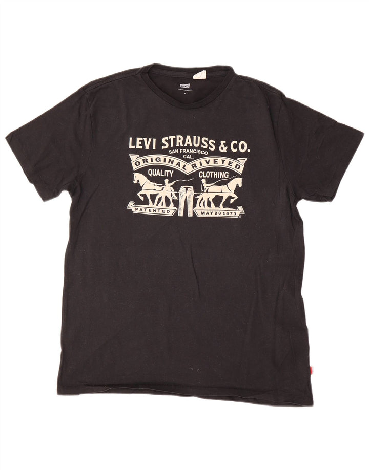 Levi's Mens Graphic T-Shirt Top Medium Black Cotton