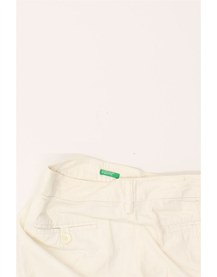BENETTON Womens Straight Chino Trousers W34 L28 White Vintage Benetton and Second-Hand Benetton from Messina Hembry 