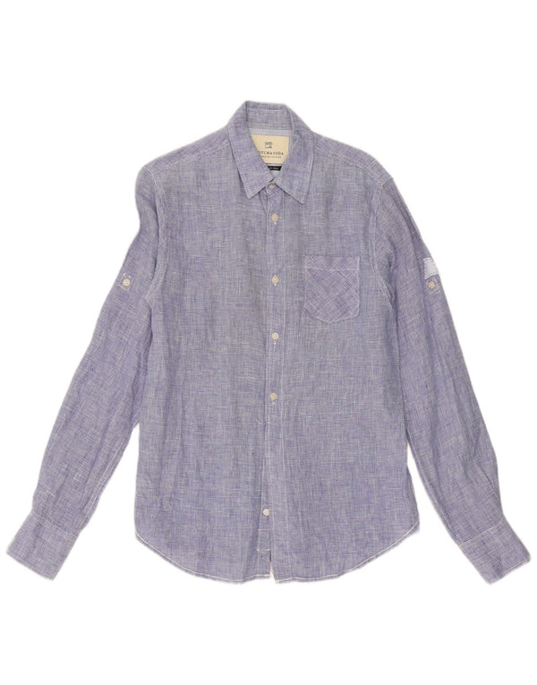 Scotch & Soda Mens Shirt Small Blue Houndstooth