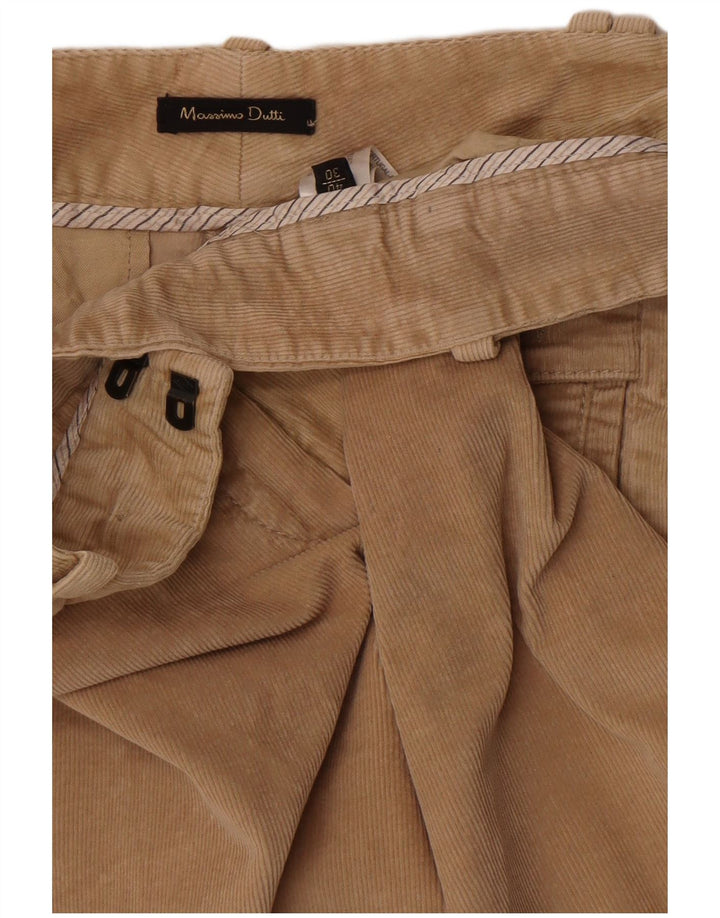 Massimo Dutti Womens Slim Corduroy Trousers EU 40 Medium W30 L27 Beige