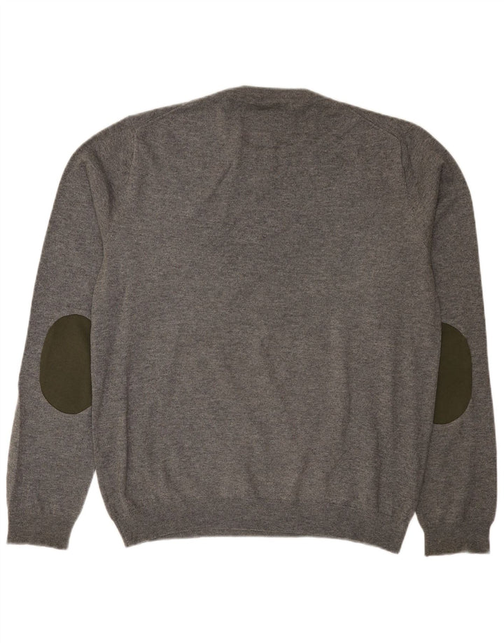 Sun68 Mens Regular Fit Crew Neck Jumper Sweater XL Grey Wool