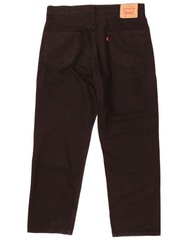 Levi's Mens 550 Relaxed Fit Straight Jeans W36 L30 Black Cotton