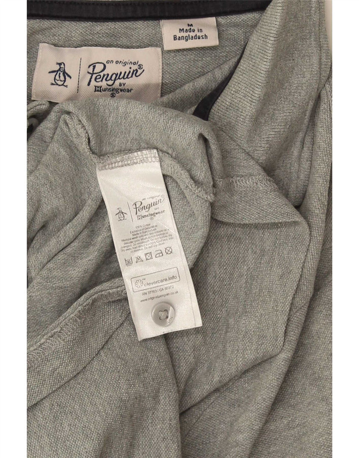 Penguin Mens Polo Shirt Medium Grey Cotton