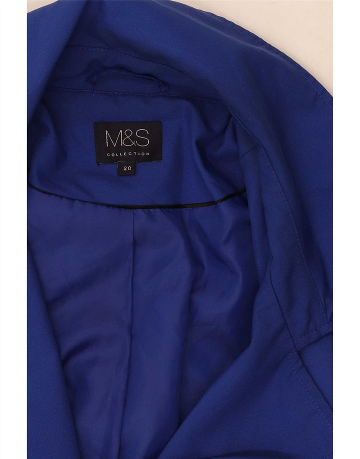 Marks & Spencer Womens Trench Coat UK 20 2XL Blue Polyester