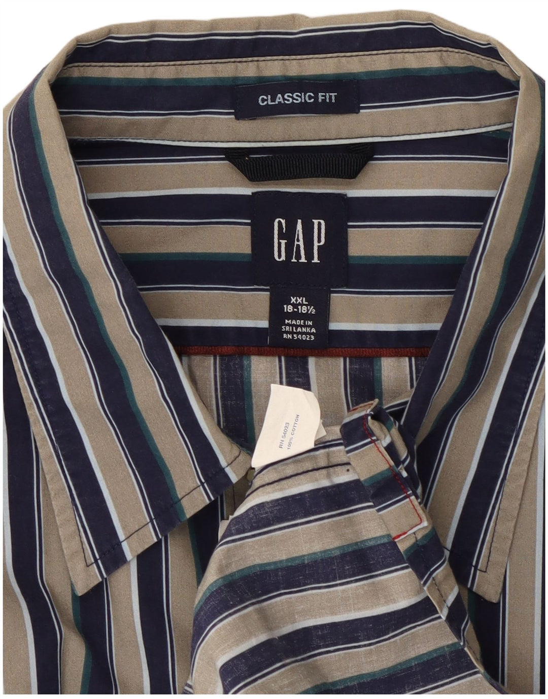 Gap Mens Classic Fit Shirt Size 18 1/2 2XL Multicoloured Striped Cotton