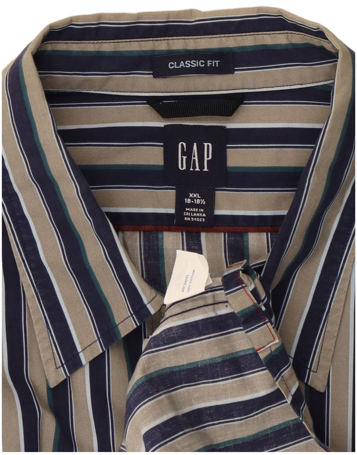 Gap Mens Classic Fit Shirt Size 18 1/2 2XL Multicoloured Striped Cotton