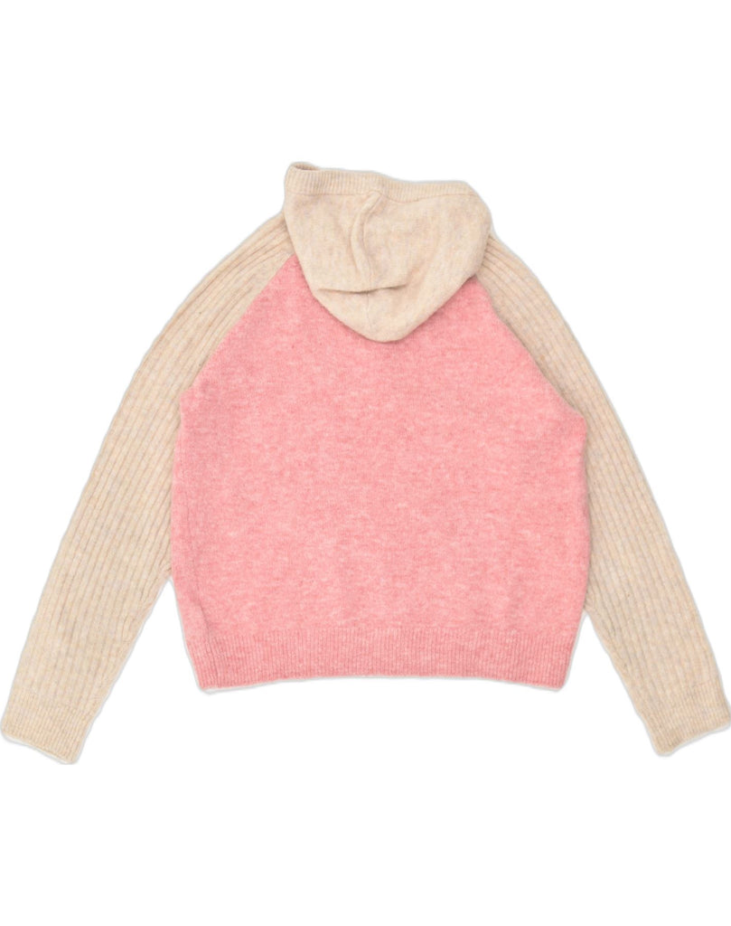 MARKS & SPENCER Womens Hooded Crew Neck Jumper Sweater UK 12 Medium Pink | Vintage Marks & Spencer | Thrift | Second-Hand Marks & Spencer | Used Clothing | Messina Hembry 